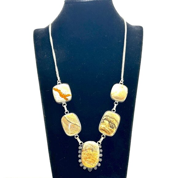 Vintage Navajo Sterling Silver Jasper Pendant Necklace—EUC - Picture 4 of 12